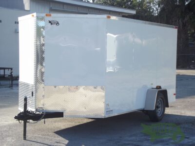 South Georgia Cargo 7x12 SA Trailer - White, Ramp, Side Door - Image 2