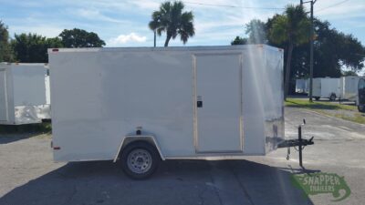 South Georgia Cargo 6x12 SA Trailer - White, Double Doors, Side Door