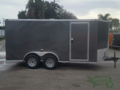 South Georgia Cargo 7x14 TA Trailer - Charcoal Grey, Ramp, Side Door