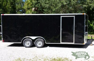 Quality Cargo 8.5x20 TA Trailer - Black, Ramp, Side Door, D-Rings, 5K Axles, and Radials