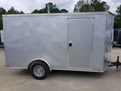 Quality Cargo 6x12 SA Trailer - Silver Frost, Ramp, Side Door, Extra Height