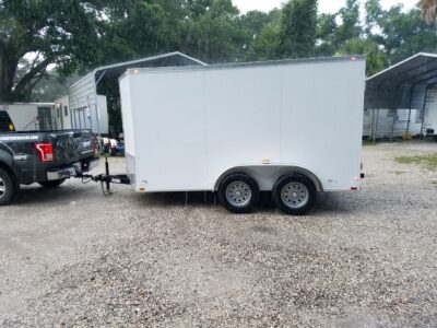 Quality Cargo 7x12 TA Trailer - White, Barn Doors, Side Door, Extra Height - Image 3