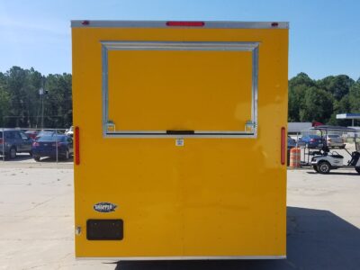 Freedom Trailers 7x16 TA Trailer - Yellow, Side Door, Extra Height, 5K Axles, Electrical, Concession, Finished Interior - Image 8