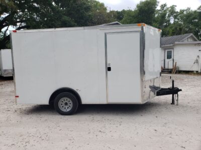 South Georgia Cargo 8.5x12 SA Trailer - White, Ramp, Side Door