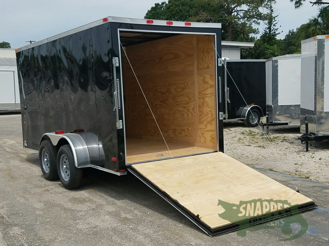 6x14 TA Trailer - Black, Ramp, Side Door, Extra Height - Snapper Trailers