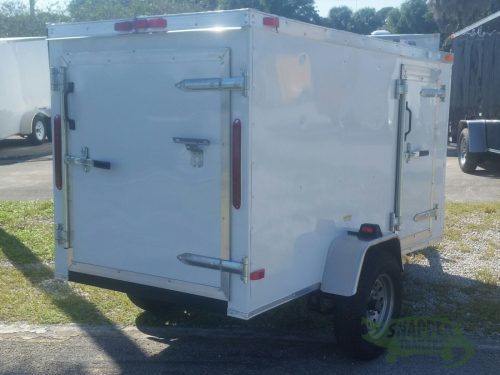 4×8 Sa Trailer – White, Single Door, Side Door, And Roof Vent – Snapper 