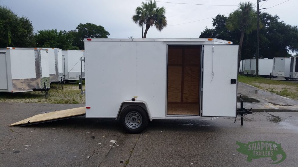 South Georgia Cargo 6×10 SA Trailer – White, Ramp, Side Door – Snapper ...