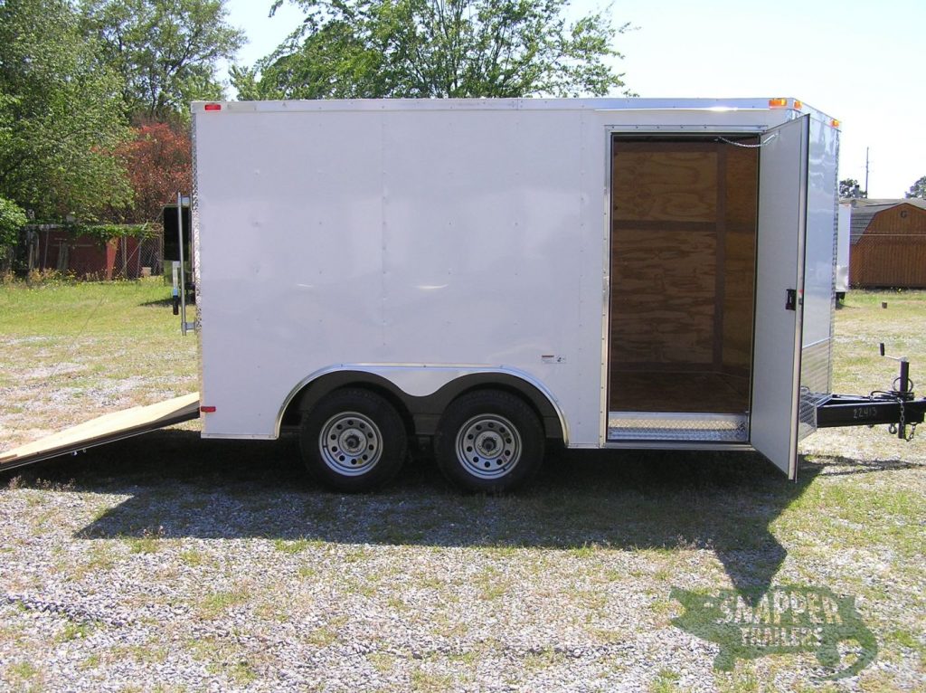 South Georgia Cargo Ta Trailer White Ramp Side Door Snapper Trailers