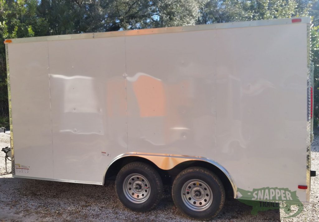 Ta Trailer White Ramp Side Door Snapper Trailers