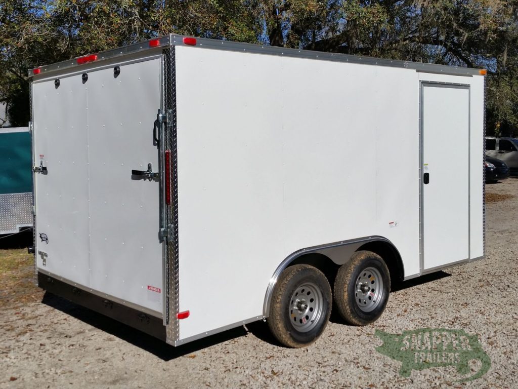 Ta Trailer White Ramp Side Door Snapper Trailers